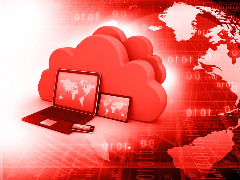 schéma d'un ordinateur portable devant le cloud